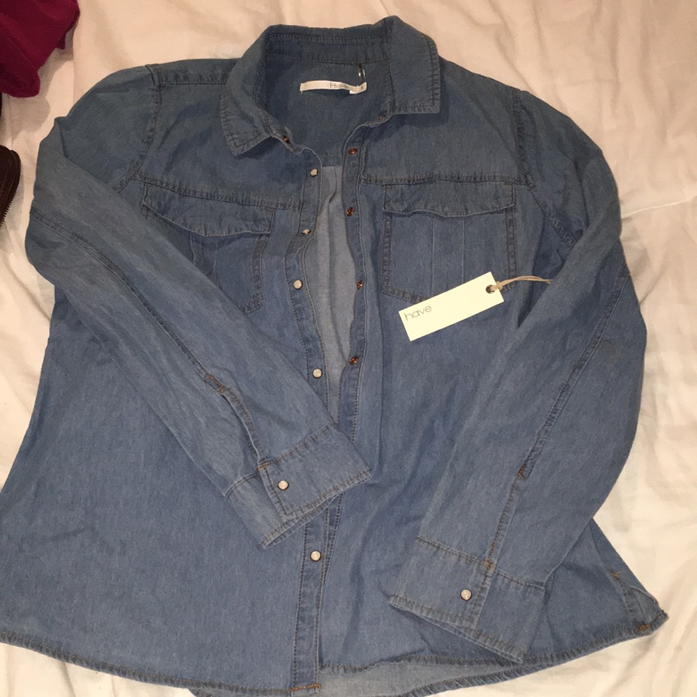 Button down denim shirt